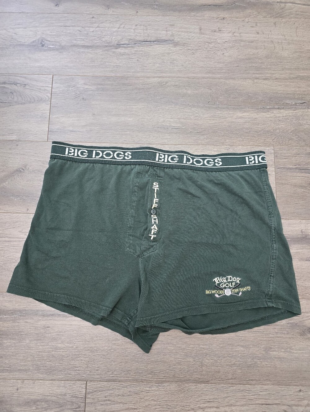 Big Dogs brand boxer shorts from their parody golf line Medium Y2K